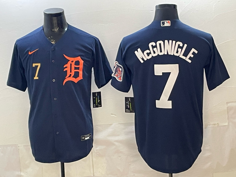 Men Detroit Tigers #7 McGonigle blue Game Nike MLB Jersey 04020012